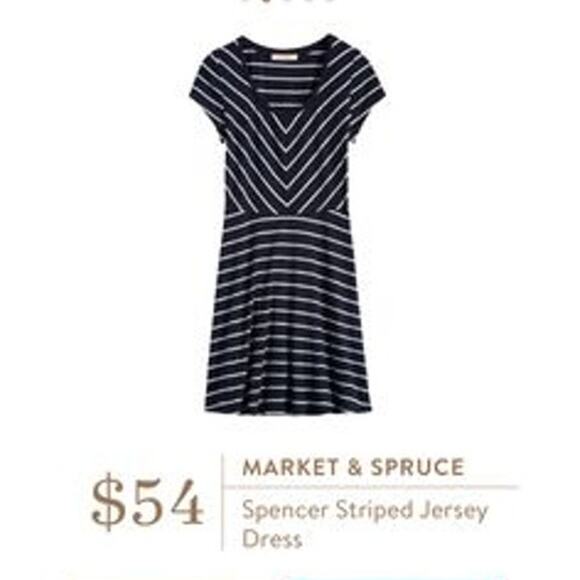Market & Spruce MEDIUM Spencer Striped Jersey Dress - Stitch Fix Short Sleeve - Picture 5 of 10